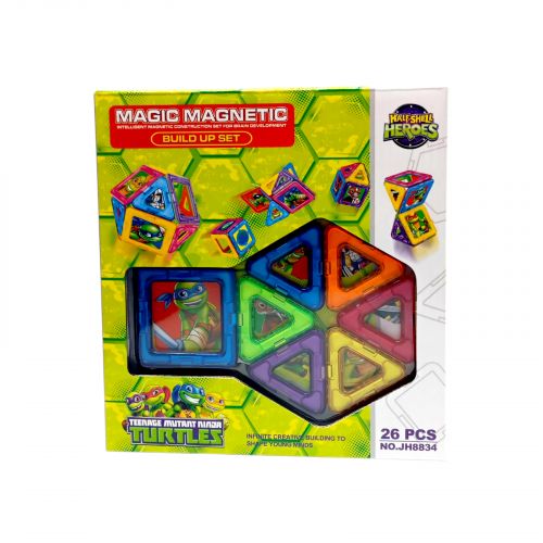 Магнитный конструкт ЧЕРЕПАШКИ НИНДЗЯ 26 дет  мініатюра фото 1