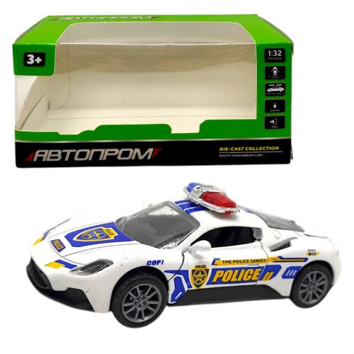 Машинка металева 1:32, ПОЛІЦЕЙСЬКА (БІЛА)  мініатюра фото 1