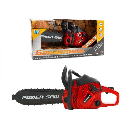 Пила, звук, ланцюг рухається, на батарейках, в коробці  мініатюра фото 1