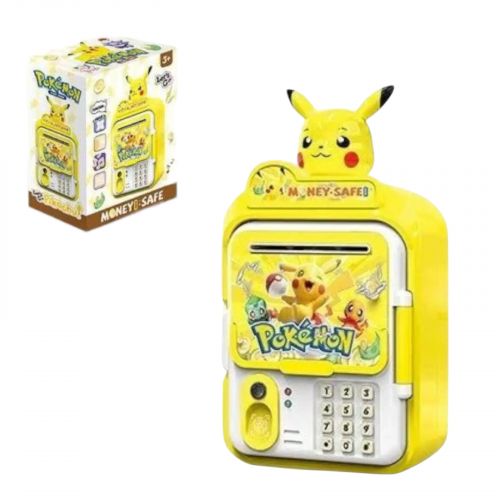 Сейф Пікачу звуки, підсвічування, наліпки, іграшкові гроші, в коробці  мініатюра фото 1