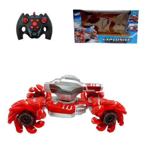 Танк на радіокеруванні, світло, стріляє орбізами, обертається на 360°, підіймає корпус, акум.  3. 7 V, роликові колеса, в коробці  мініатюра фото 1