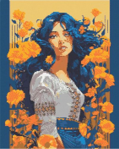 Уцінка.  Алмазна мозаїка "Дівчина українка" 40х50 см - Пошкоджена слюда  мініатюра фото 1