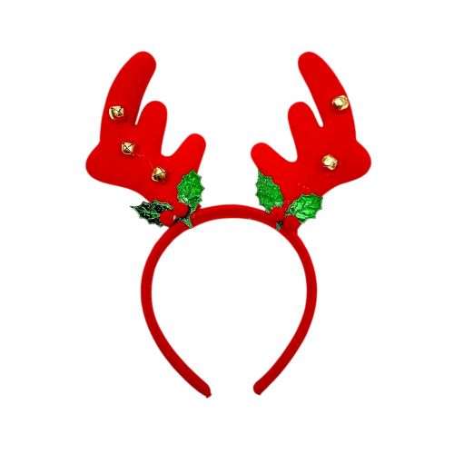 Обруч оленячі ріжки з дзвіночком 24 см  мініатюра фото 1