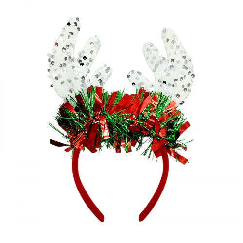 Новорічний обруч веселий олень 27 см мікс видів  мініатюра фото 1