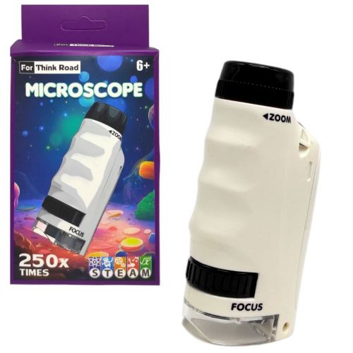 Мікроскоп 250х збільшення (БІЛИЙ)  мініатюра фото 1