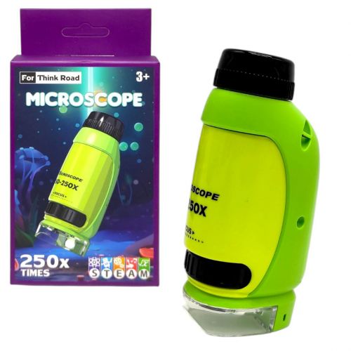 Мікроскоп 250х збільшення, (ЗЕЛЕНИЙ)  мініатюра фото 1