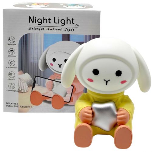 Нічник-підставка для смартфона "Зайчик космонавт", (ЖОВТИЙ)  мініатюра фото 1