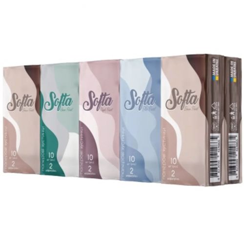 Chisto Softa Серветки косметичні 2 шари, 10шт х 10пачок  мініатюра фото 1