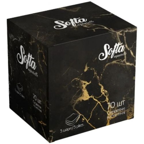 Chisto Softa Black Серветки косметичні 3 шари, 70шт.  мініатюра фото 1