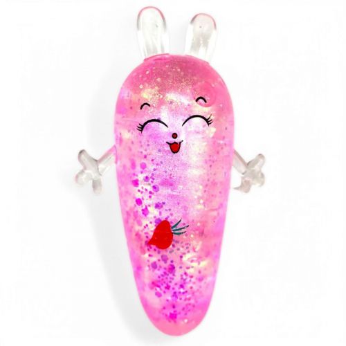 Антистрес жуйка-тягучка "Морквинка" 11 см (рожевий) фото