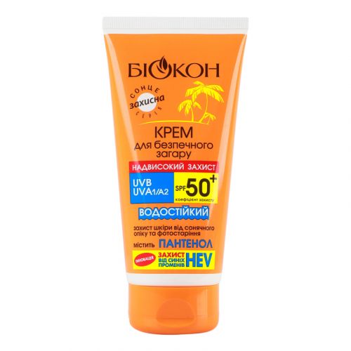 Біокон Засіб для засмаги Крем для безпечної засмаги "Надвисокий захист" SPF50+, 160мл  мініатюра фото 1