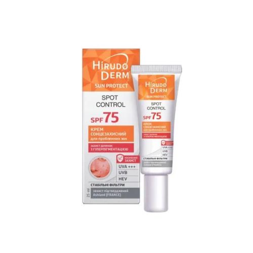 Біокон Засіб від засмаги Hirudo Derm Sun Protect Spot Control Сонцезахисний крем для проблемних зон SPF75, 25мл  мініатюра фото 1