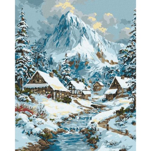 Картина за номерами "Новорічний краєвид" 40х50 см  мініатюра фото 1