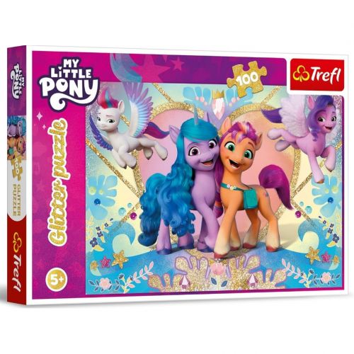 Пазли - 100 ел, Глітерні "Поні.  Подружки"  мініатюра фото 1