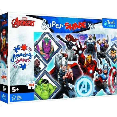 Пазли - 104 ел, XL "Марвел.  Твої улюблені Месники"  мініатюра фото 1