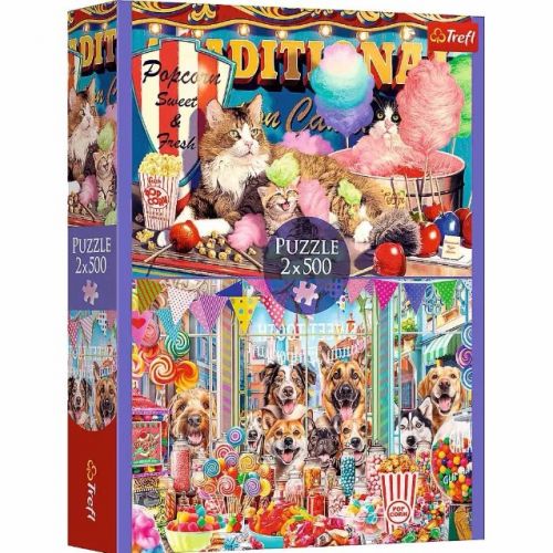 Пазли 2в1, 500 ел "Пухнасті друзі"  мініатюра фото 1