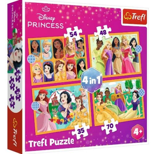 Пазли 4в1 "Принцеси Дісней: Казкові історії"  мініатюра фото 1