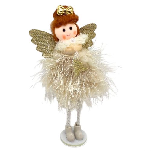 Іграшка декор новорічна лялька (БЕЖЕВА)  мініатюра фото 1