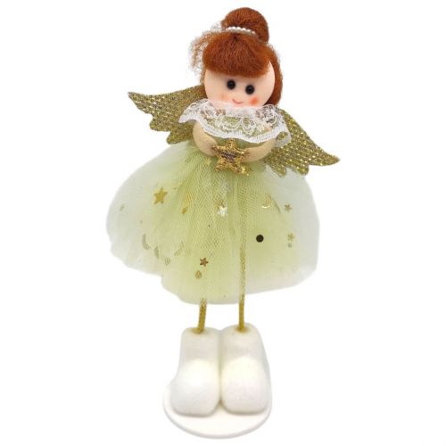 Іграшка декор новорічна ЛЯЛЬКА (ЗОЛОТИСТА)  мініатюра фото 1