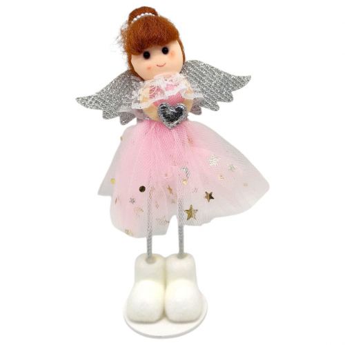 Іграшка декор новорічна ЛЯЛЬКА (РОЖЕВА)  мініатюра фото 1