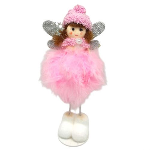 Іграшка декор новорічна ЛЯЛЬКА (РОЖЕВА)  мініатюра фото 1