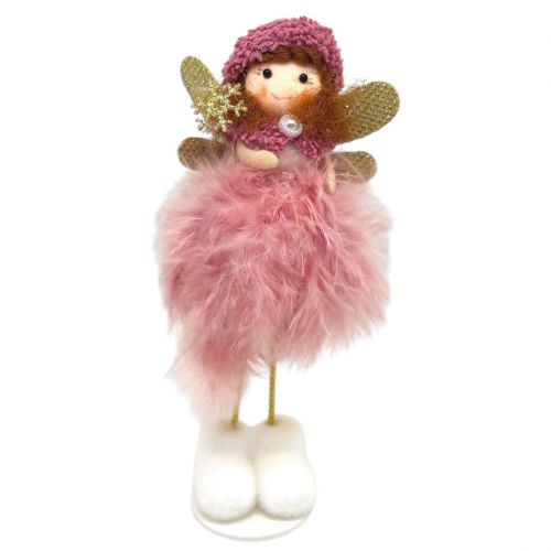Іграшка декор новорічна ЛЯЛЬКА (ТЕМНО-РОЖЕВА)  мініатюра фото 1