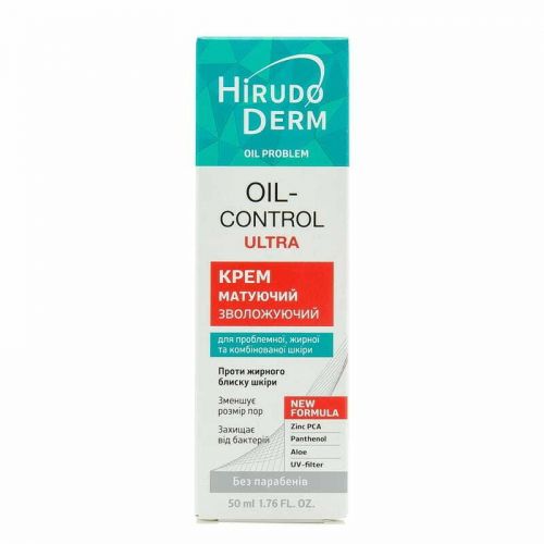 Биокон Крем для лица Hirudo Derm Oil Problem Oil-Control Ultra Увлажняющий матирующий, 50мл  мініатюра фото 1
