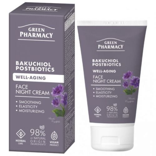Green Pharmacy Ночной крем для лица Бакучиол + постбиотики, 50мл  мініатюра фото 1