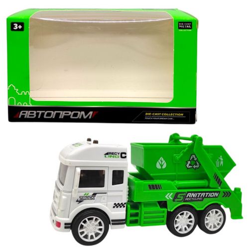 Машинка з металевою кабіною "АВТОПРОМ.  СМІТТЄВОЗ" (САЛАТОВИЙ)  мініатюра фото 1
