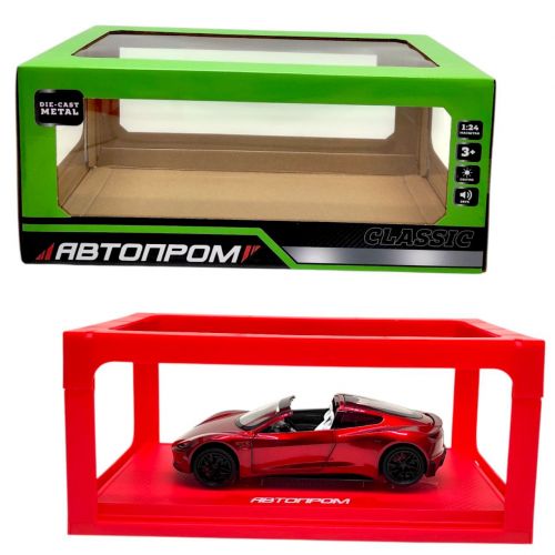 Машинка металева "АВТОПРОМ Tesla roadster" (ЧЕРВОНА)  мініатюра фото 1