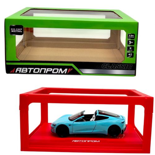 Машинка металева "АВТОПРОМ Tesla roadster" (БІРЮЗОВА)  мініатюра фото 1