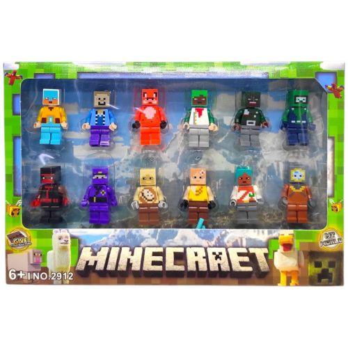 Набір героїв (12 фігурок, висота 4 см, рухливі кінцівки, голова та ноги від’єднуються, зброя, 12 елементів конструктора)  мініатюра фото 1