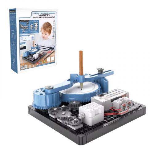 Конструктор електронний “Спірограф”, 37 елементів, 48 візерунків, QR-код з відео майстер-класом, на батарейках, інструкція, в коробці  мініатюра фото 1