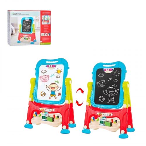 Дошка-мольберт магнітно-малювальна двостороння.  кор. 61,5*12*53,5 см.  мініатюра фото 1