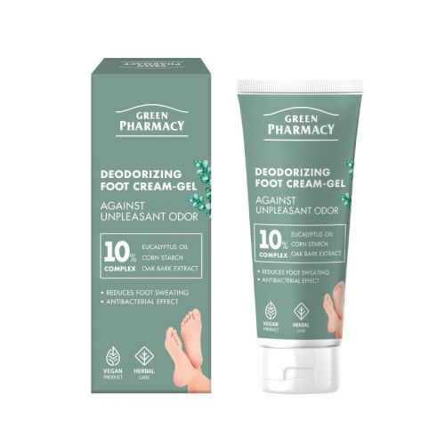 Green Pharmacy Крем-гель для ног Дезодорирующий против неприятного запаха, 75мл  мініатюра фото 1