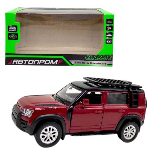 Машинка металлическая "АВТОПРОМ.  Land Rover Defender 110" (БОРДО)  мініатюра фото 1