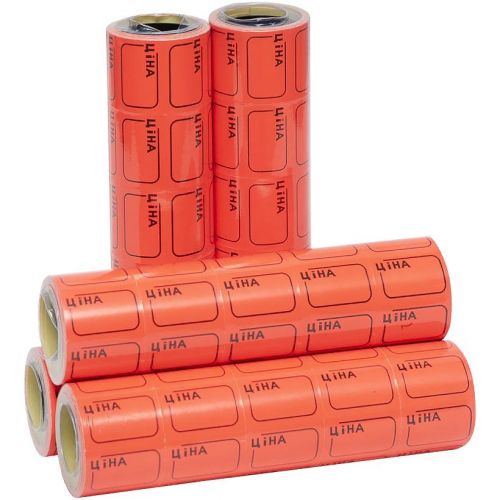 Цінник маленький 3,0х2,0 см "Ціна" з рамкою червоний, 100 шт  мініатюра фото 1