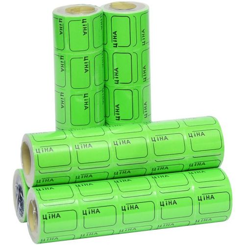 Цінник маленький 3,0х2,0 см "Ціна" з рамкою зелений, 100 шт  мініатюра фото 1