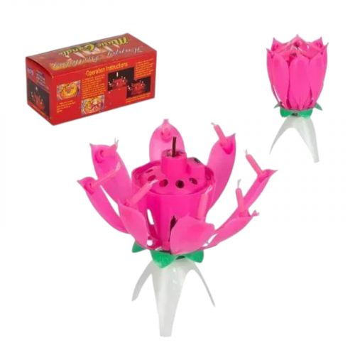 Свічка для торта музична "Квітка"  мініатюра фото 1