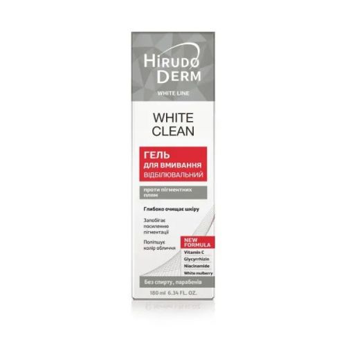 Биокон Гель для умывания Hirudo Derm White Line White Clean Отбеливающий, 180мл  мініатюра фото 1