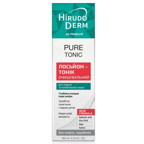 Биокон Лосьон для лица Hirudo Derm Oil Problem Pure Tonic Очищающий, 180мл  мініатюра фото 1
