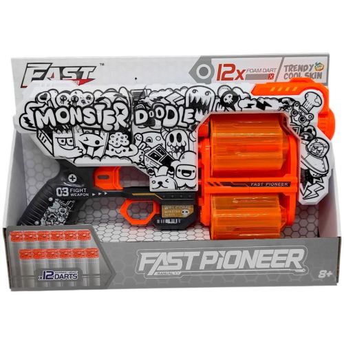 Іграшковий пістолет (бластер) з мʼякими патронами (30,5х18 см, коробка - 32х6,5х22 см)  мініатюра фото 1