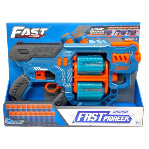 Іграшковий пістолет (бластер) з мʼякими патронами (31,5 х 18,5 см, коробка - 37х6,5х27 см)  мініатюра фото 1
