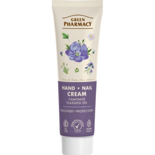 Крем для рук і нігтів "Green Pharmacy.  Ромашка та олія льону" 100 мл  мініатюра фото 1