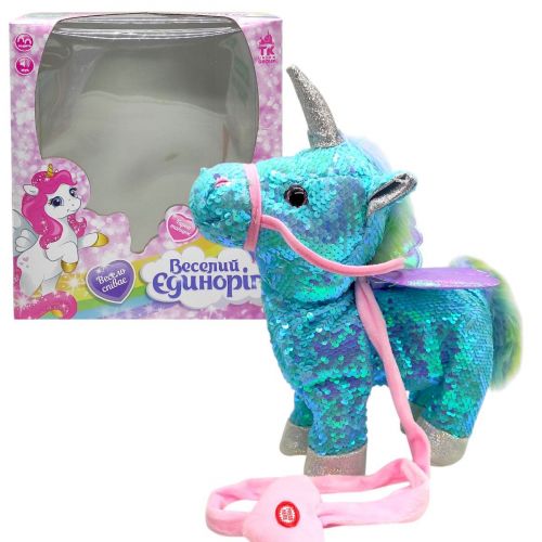 Інтерактивна іграшка "Веселий єдиноріг", співає, танцює (БІРЮЗОВИЙ)  мініатюра фото 1