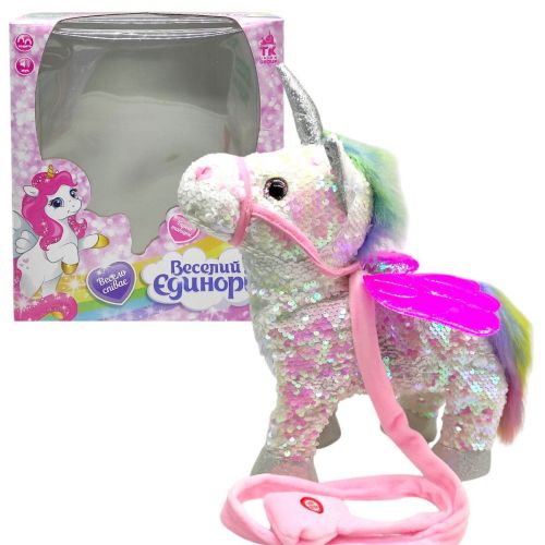 Інтерактивна іграшка "Веселий єдиноріг", співає, танцює (БІЛИЙ)  мініатюра фото 1