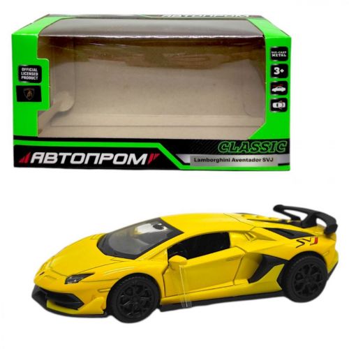 Уценка.  Машинка металева "АВТОПРОМ Lamborghini Aventador" (ЖОВТА) - ПОШКОДЖЕНА УПАКОВКА  мініатюра фото 1