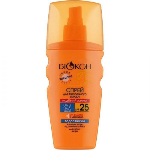 Біокон Засіб для засмаги Спрей для безпечної засмаги Надійний захист SPF-25, 160мл  мініатюра фото 1