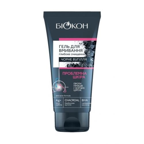 Біокон Гель для вмивання Чорне вугілля, 175г  мініатюра фото 1
