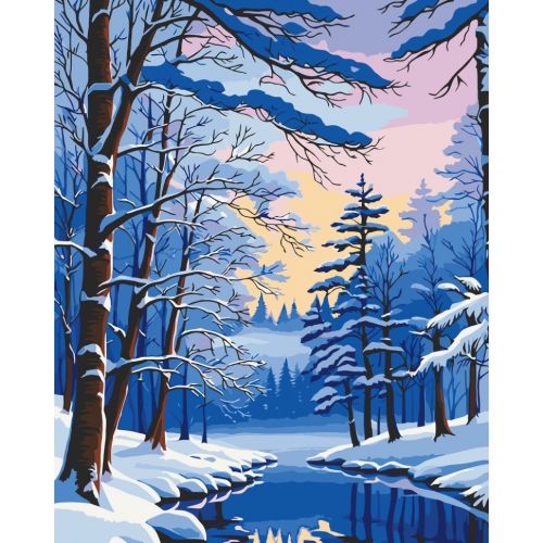 Картина за номерами "Зимовий ліс" 40x50 см  мініатюра фото 1